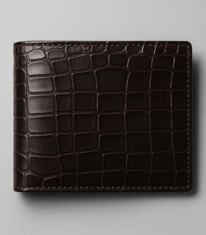 VAPRA Signature CrocoCraft Leather Wallet – Charcoal Black
